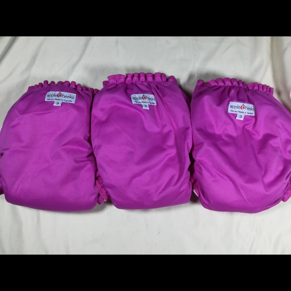 Set of 3 Apple Cheeks Cloth Diapers & Inserts